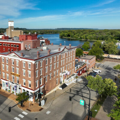 St James Hotel aerial photo in Red Wing, MN