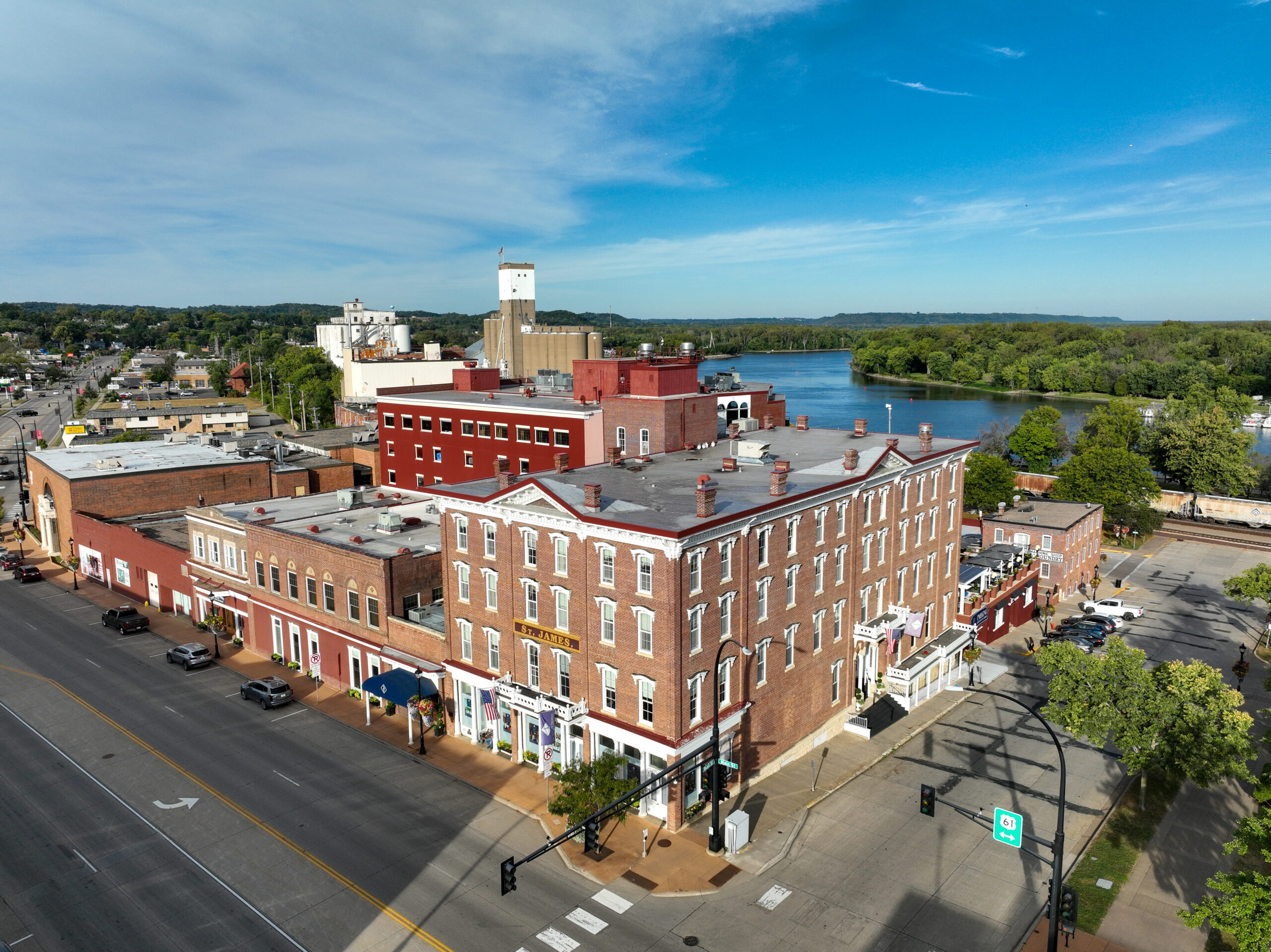 St James Hotel aerial photo in Red Wing, MN