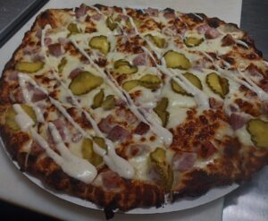 Hay Creek Saloon Red Wing MN pickle pizza 