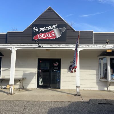 Photo of S O Discounts store front in West End District Red Wing, MN