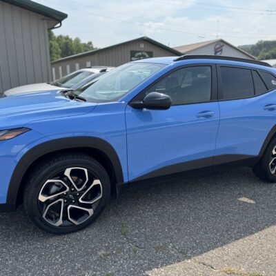 Falk Auto Body in Red Wing MN rents cars. shown blue Chevy Trax
