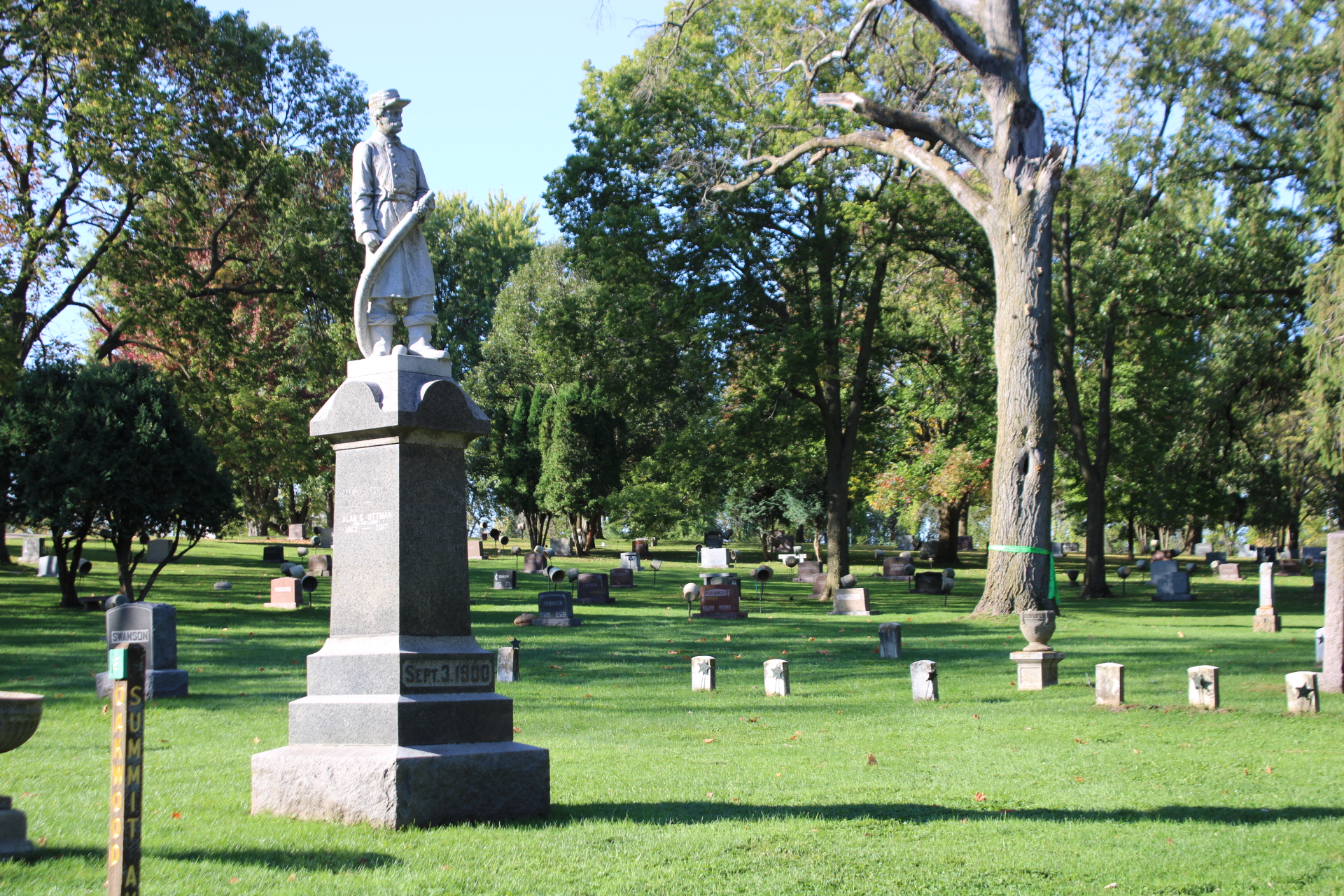 Firemen's memorial at Oakwood Cemetery Red Wing MN