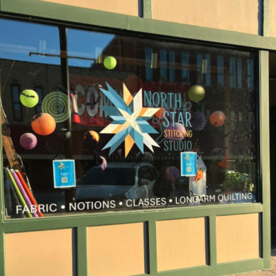 Store front of North Start Stitching Studio