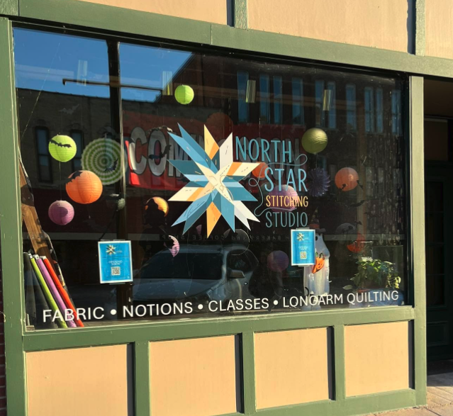 Store front of North Start Stitching Studio