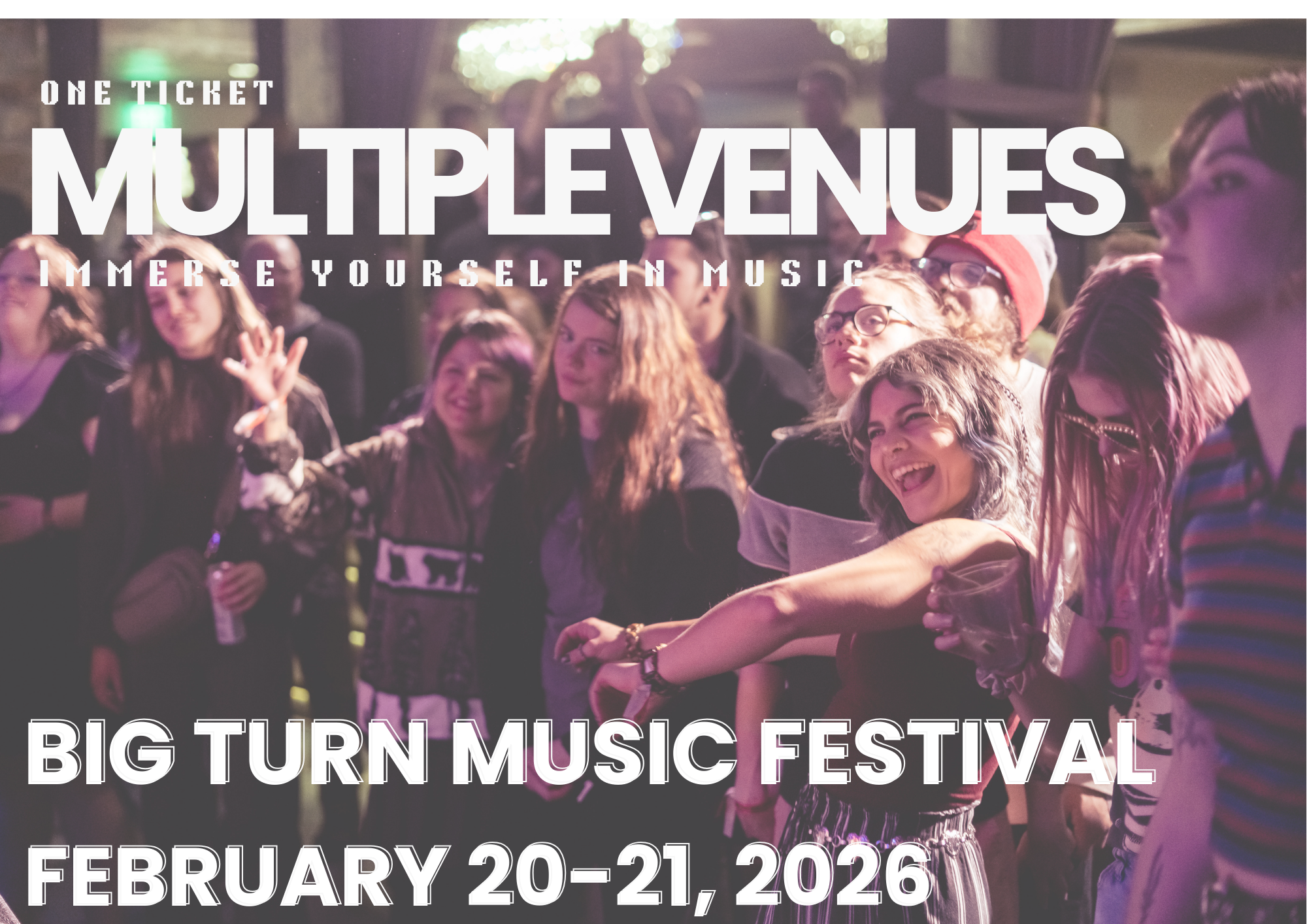 Photo of crowd cheering at a concert taking place in Red Wing, MN Big Turn Music fest