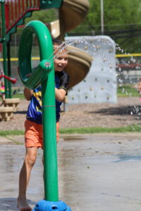 Kid playing at Splash Pad