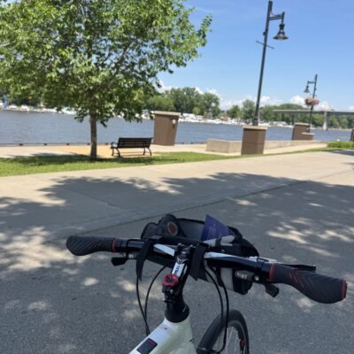 Photo of a bike in Levee Park, Red Wing MN at the water front